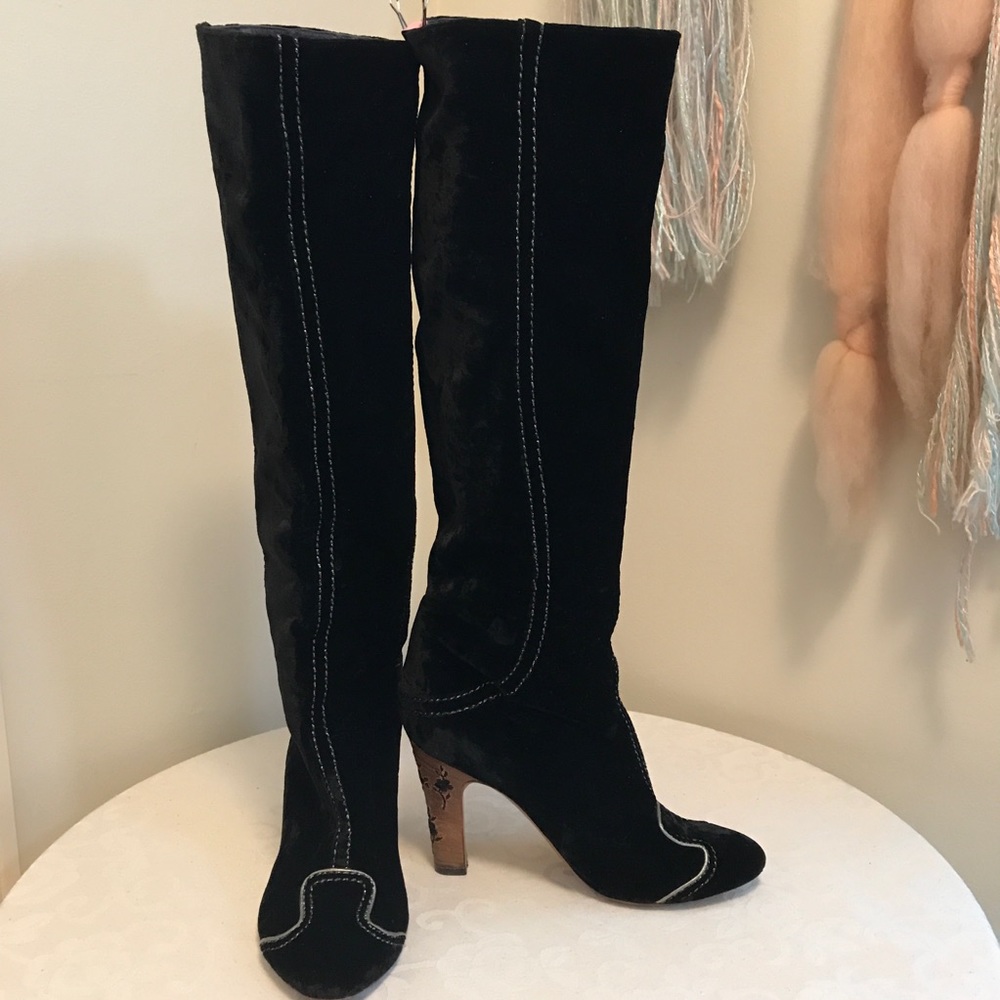 Vintage Bottega Veneta Slouchy Knee High Heeled Boots Size 8.5